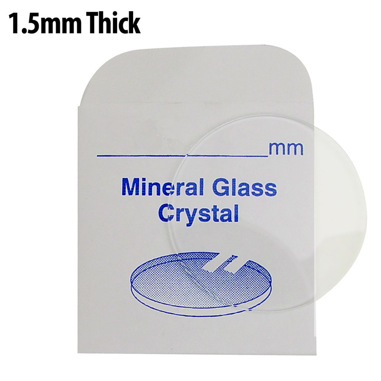 Flat Round Mineral Glass Watch Crystal 1.5mm Thick