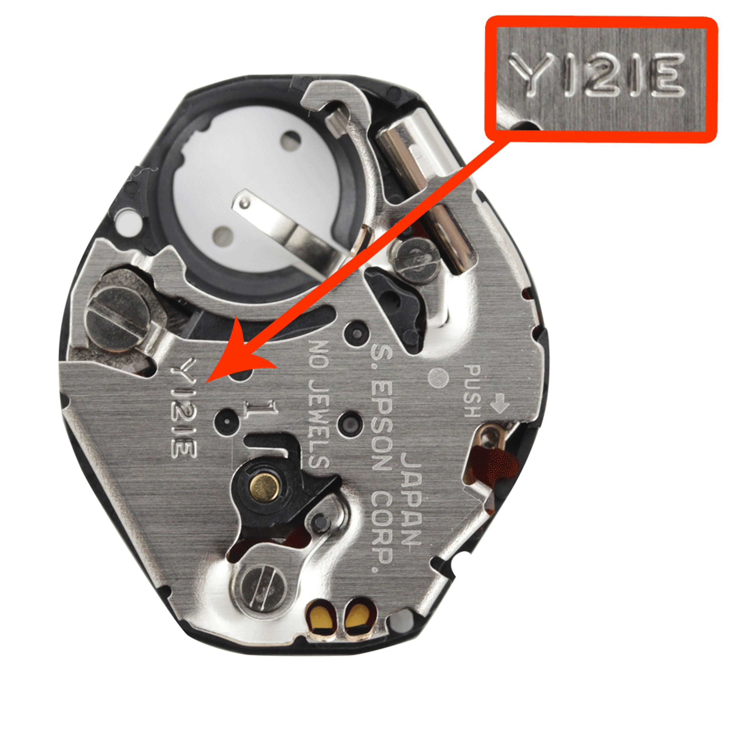 Hattori® Japan 3 Hand Quartz Watch Movement Y121 Overall Height 4.5mm
